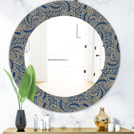 Lace Pattern - Bohemian and Eclectic Mirror - Oval or Round Wall Mirror