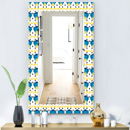 Doodle Monkey Pattern - Bohemian and Eclectic Mirror - Vanity Mirror