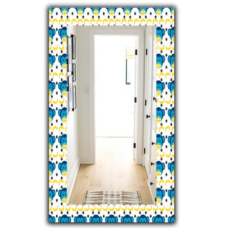 Doodle Monkey Pattern - Bohemian and Eclectic Mirror - Vanity Mirror