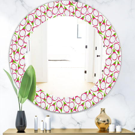 Tropical Pattern I - Bohemian and Eclectic Mirror - Oval or Round Wall Mirror