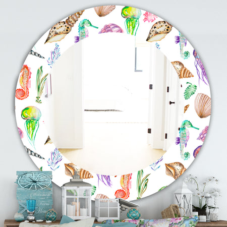 Costal Creatures 14 - Traditional Mirror - Oval or Round Wall Mirror