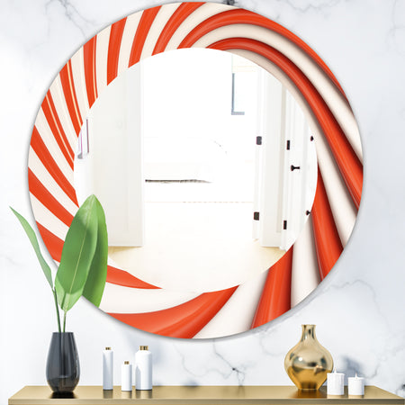 Orange Spiral - Modern Mirror - Oval or Round Wall Mirror