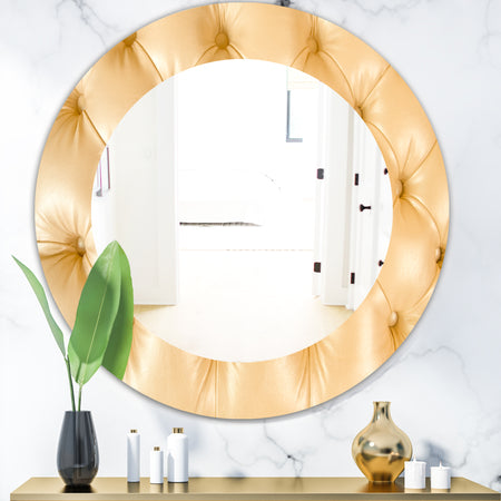 Leather Print - Modern Mirror - Oval or Round Wall Mirror