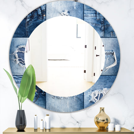 Blue Jeans - Modern Mirror - Oval or Round Wall Mirror