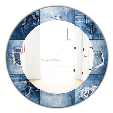 Blue Jeans - Modern Mirror - Oval or Round Wall Mirror