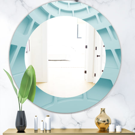 Light Blue Waves 4 - Modern Mirror - Oval or Round Wall Mirror