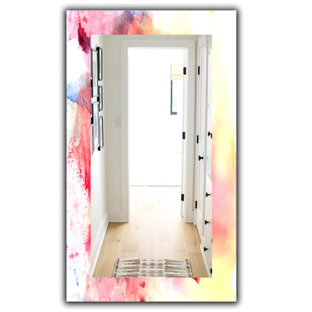Pink Abstract - Mid-Century Mirror - Wall Mirror