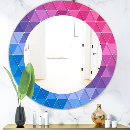 Triangular Colourfields 15 - Modern Mirror - Oval or Round Wall Mirror
