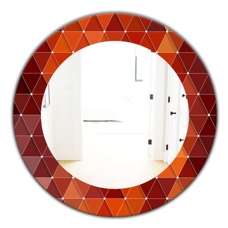 Triangular Colourfields 17 - Modern Mirror - Oval or Round Wall Mirror
