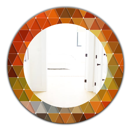 Triangular Colourfields 18 - Modern Mirror - Oval or Round Wall Mirror
