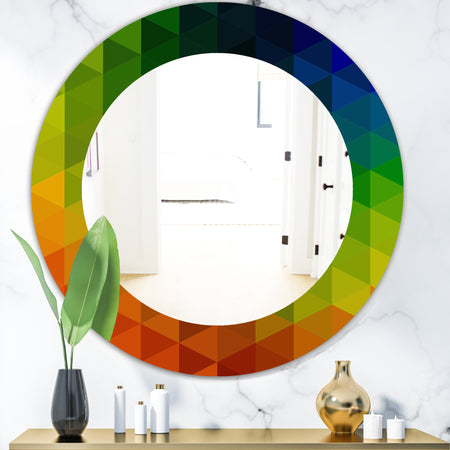Triangular Colourfields 20 - Modern Mirror - Oval or Round Wall Mirror