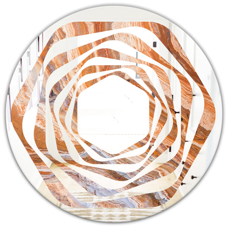 Marbled Geode 2 - Modern Round or Oval Wall Mirror - Whirl
