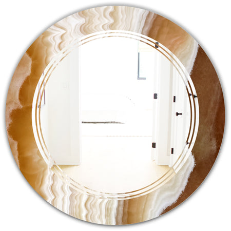 Marbled Geode 3 - Modern Round Wall Mirror - Triple C