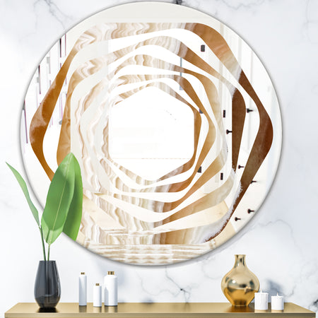 Marbled Geode 3 - Modern Round or Oval Wall Mirror - Whirl