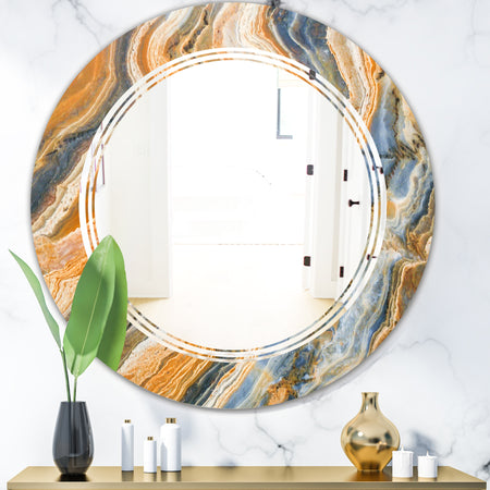 Marbled Geode 4 - Modern Round or Oval Wall Mirror - Triple C
