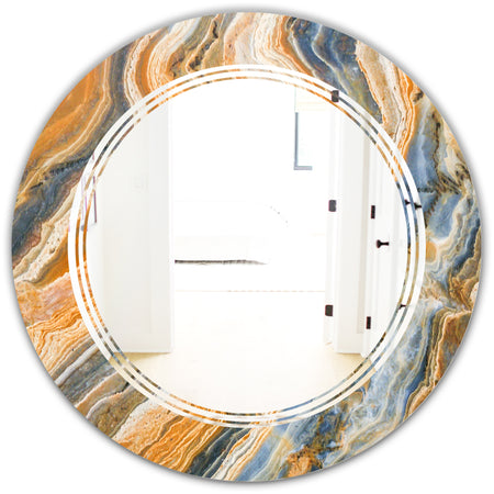 Marbled Geode 4 - Modern Round or Oval Wall Mirror - Triple C