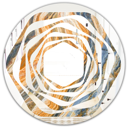 Marbled Geode 4 - Modern Round or Oval Wall Mirror - Whirl