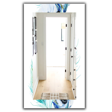 Anemones and Peacock Feathers - Traditional Mirror - Wall Mirror