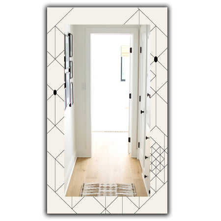 Triangular Spacy Spheres 1 - Mid-Century Mirror - Wall Mirror