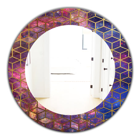 Capital Gold Honeycomb 8 - Modern Mirror - Frameless Oval or Round Wall Mirror