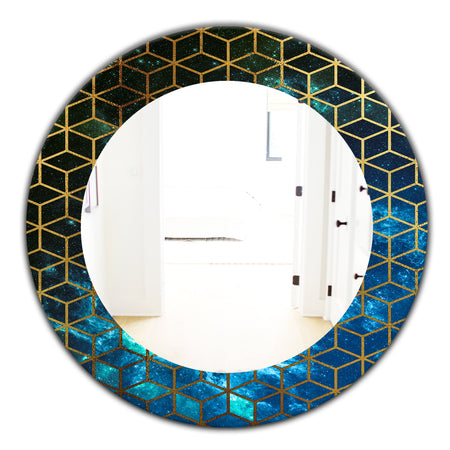 Capital Gold Honeycomb 11 - Modern Mirror - Frameless Oval or Round Wall Mirror