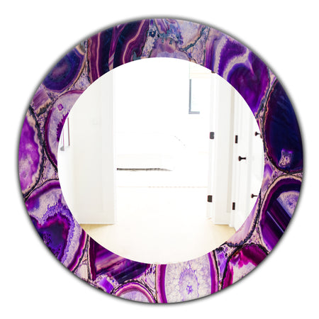 Marbled Geode 9 - Mid-Century Mirror - Oval or Round Wall Mirror