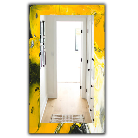 Marbled Yellow 2 - Modern Mirror - Frameless Wall Mirror