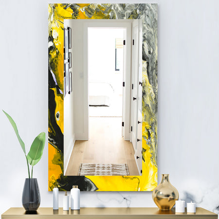 Marbled Yellow 3 - Modern Mirror - Wall Mirror