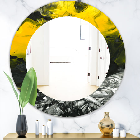 Marbled Yellow 4 - Modern Mirror - Oval or Round Wall Mirror