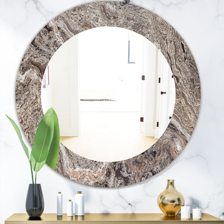 Onyx Travertine Tile - Mid-Century Mirror - Oval or Round Wall Mirror