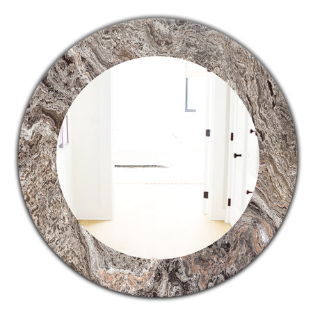 Onyx Travertine Tile - Mid-Century Mirror - Oval or Round Wall Mirror