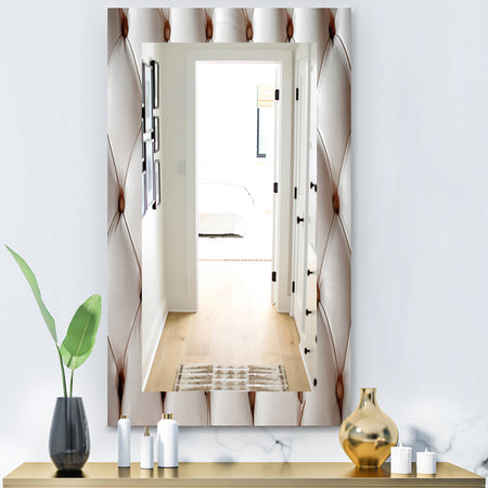 Diamond Shaped Leather Couch - Modern Mirror - Frameless Vanity Mirror
