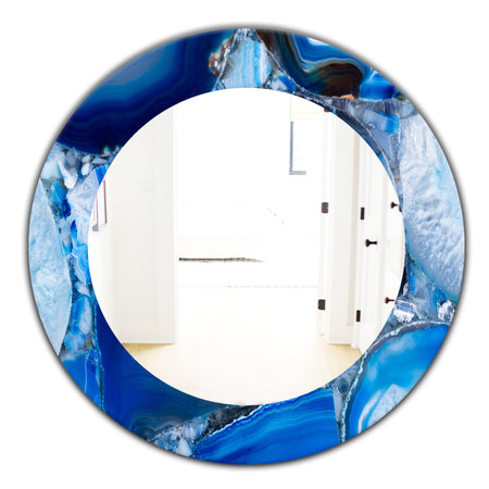 Marbled Geode 11 - Mid-Century Mirror - Oval or Round Wall Mirror