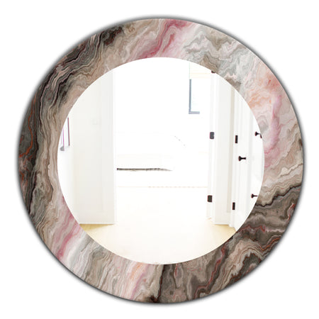 Marbled Geode 17 - Mid-Century Mirror - Oval or Round Wall Mirror