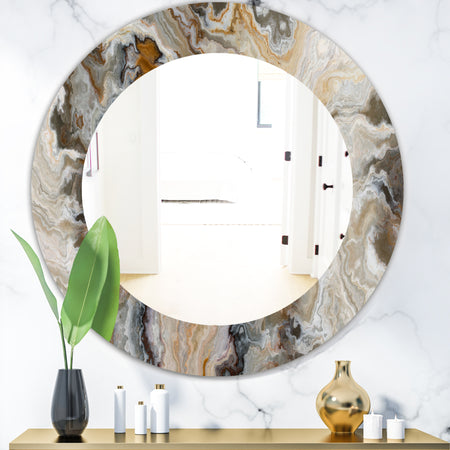 Onyx Detail Composition - Mid-Century Mirror - Oval or Round Wall Mirror