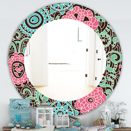 Pink Blossom 26 - Traditional Mirror - Oval or Round Wall Mirror