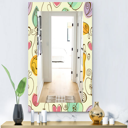 Apples Pears & Cherries - Bohemian & Eclectic Mirror - Modern Wall Mirror