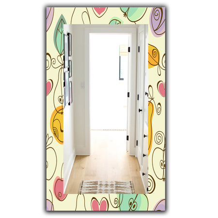 Apples Pears & Cherries - Bohemian & Eclectic Mirror - Modern Wall Mirror