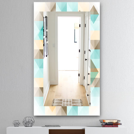 Triangular Colourfields 26 - Mid-Century Mirror - Wall Mirror