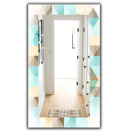 Triangular Colourfields 26 - Mid-Century Mirror - Wall Mirror