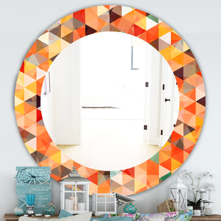 Triangular Colourfields 27 - Traditional Mirror - Oval or Round Wall Mirror