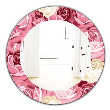 Pink Blossom 29 - Traditional Mirror - Oval or Round Wall Mirror
