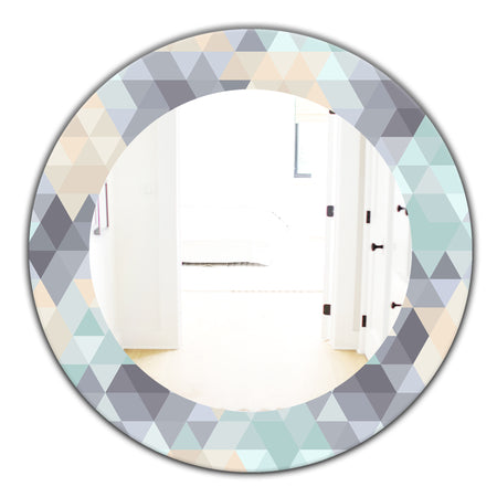 Triangular Colourfields 28 - Modern Mirror - Oval or Round Wall Mirror