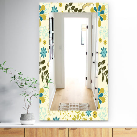Vintage Flowers 7 - Traditional Mirror - Frameless Vanity Mirror
