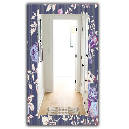 Blue Roses - Traditional Mirror - Frameless Wall Mirror