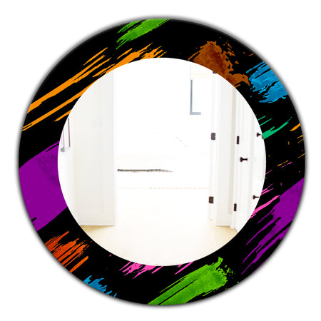 Obsidian Impressions 6 - Bohemian and Eclectic Mirror - Frameless Oval or Round Wall Mirror