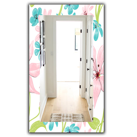 Pink Blossom 32 - Traditional Mirror - Frameless Wall Mirror