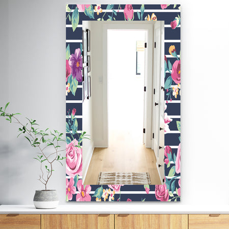 Pink Blossom 33 - Traditional Mirror - Frameless Wall Mirror