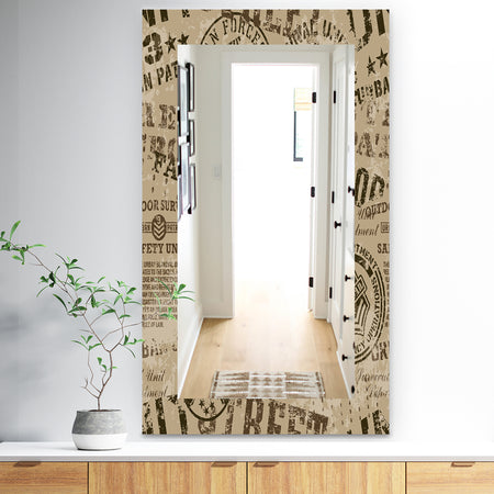Military Badges Vintage - Traditional Mirror - Frameless Vanity Mirror