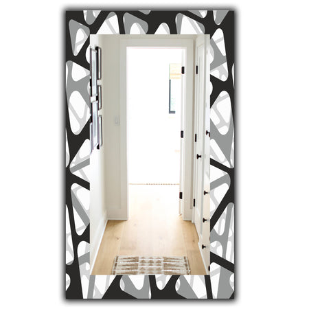 Black & White 4 - Mid-Century Modern Mirror - Frameless Wall Mirror